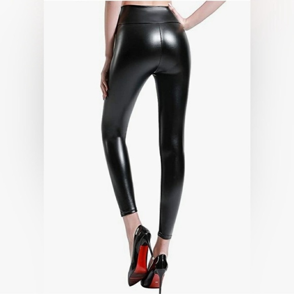 Tagoo Stretchy Faux Leather Leggings High Waistband / large - Picture 2 of 11